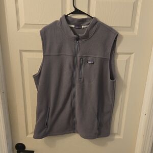 Patagonia Gray Zip-Up Fleece Vest XL